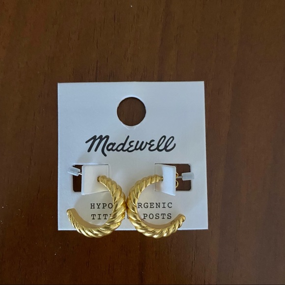 [NWT] Madewell Puff Small Hooped Earrings - Picture 5 of 5